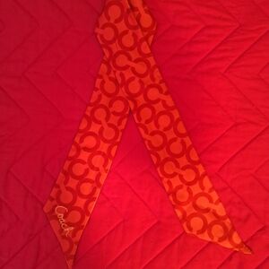 Coach Vibrant Red and Orange Scarf